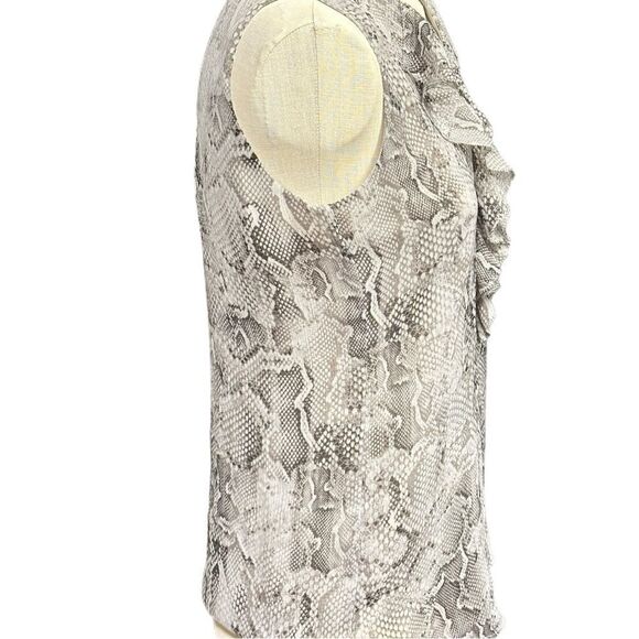 White House Black Market Snake Print Sleeveless Blouse Size 2 - Picture 9 of 12